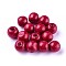 Dyed Natural Wood Beads, Round, Lead Free, Red, 14x13mm, Hole: 4mm, about 1200pcs/1000g