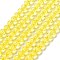 Transparent Glass Beads Strands, Faceted, Bicone, Yellow, 5.5~6x5mm, Hole: 1.2mm, about 78~79pcs/strand, 15.35~15.55''(39~39.5cm)