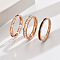 3Pcs Hollow Out 304 Stainless Steel Micro Pave Clear Cubic Zirconia with Enamel Finger Rings, Rose Gold, US Size 8(18.1mm)