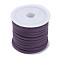 Faux Suede Cord, One Side Covering with Imitation Leather, Purple, 3x1.4mm, about 5.46 yards(5m)/roll, 25rolls/bag