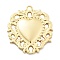 Brass Pendants, Heart, Real 14K Gold Plated, 31.5x27x2.5mm, Hole: 2.5mm