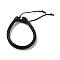 Adjustable Leather Cord Braided Bracelets, with Nylon Thread Cord, Burlap Paking Pouches Drawstring Bags, Black, 2-1/8 inch~2-7/8 inch(5.4~7.4cm), 6mm
