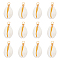 100Pcs Natural Cowrie Shell Dyed Pendants, with Brass Wire Loops, Shell Shape Charms, Golden, 22x11x8mm, Hole: 2.8mm