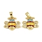 Brass Micro Pave Cubic Zirconia Pendants, with Enamel, Bees Charms, Real 18K Gold Plated, Colorful, 12.5x14.5x4.5mm, Hole: 4.5x2.5mm