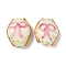 Handmade Porcelain Beads, Hand Drawn Beads, with Enamel, Bowknot, 15~16x12~14x7~8mm, Hole: 1.2~1.8mm