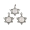 Natural Quartz Crystal Pendants, with Rack Plating Brass Findings, Platinum, Cadmium Free & Lead Free, Star, 35x34x7.5~8mm, Hole: 5x8mm