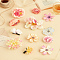 1 Set Silk Cloth & Alloy Alligator Hair Clips, Flower, Pink, 40~75x40~80x11~34mm