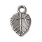 Non-Tarnish 304 Stainless Steel Pendants, Leaf Charms, Stainless Steel Color, 17x11x1mm, Hole: 2.5mm
