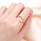 Sunflower Alloy with Rhinestone Adjustable Cuff Rings, Open Rings for Women, Platinum & Golden, Inner Diameter: Adjustable