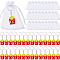 30Pcs Plastic Keychains, Chips, Platinum, 30Pcs Rectangle Organza Drawstring Gift Bags, Platinum, Red, 100mm
