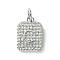 Rack Plating Brass Micro Pave Clear Cubic Zirconia Charms, Long-Lasting Plated, Lead Free & Cadmium Free, Rectangle with Letter Pattern, with Jump Ring, Platinum, Letter C, 14x9.5x2mm, Hole: 3mm