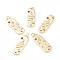 Brass Micro Pave Cubic Zirconia Pendants, with Jump Rings, Long-Lasting Plated, Oval with Snake, Magenta, Real 18K Gold Plated, 27x10x2mm, Jump Ring: 4.5x1mm, Hole: 2.8mm
