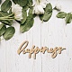 CREATCABIN Happiness Wood Crafts Word Cutout Wooden Sign Laser Wooden Sign Ornaments Art Hanging Word Sign Rustic Wall Decor Unfinished Cutouts Wooden Decoration for Personalized Home 4.4 x 12Inch WOOD-WH0113-115-5