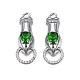 Brass Clear & Green Cubic Zirconia Connector Charms KK-N216-356P-1