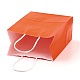 純色クラフト紙袋  ギフトバッグ  ショッピングバッグ  紙ひもハンドル付き  長方形  レッドオレンジ  33x26x12cm AJEW-G020-D-08-4
