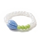 Эластичное кольцо из синтетического коралла и стеклянных семян из бисера для женщин RJEW-JR00557-6