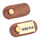 Fingerinspire 卓上木製価格表示カード 2 セット  ケーキの手書き表示ラベル値札  商品  ゴールドトーン真鍮ホルダー付き  キャメル  完成品：6.5x3x0.9cm AJEW-FG0002-86-1