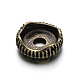 Apétales plats ronds de style tibétain bouchons en alliage de perles TIBE-ZN-13377-AB-RS-2