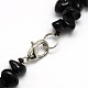 Klassische schwarze Achat-Chip Perlen Halsketten X-NJEW-L055-03-2