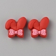 Rabbit with Bowknot Food Grade Eco-Friendly Silicone Beads SIL-WH0018-008A-1