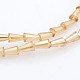 Faceted Pearl Luster Plated Cone Electroplate Glass Beads Strands EGLA-F092-04-2