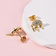 Серьги-гвоздики с микропаве из кубических цирконий из латуни EJEW-K267-14G-3