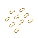 鉄のクイックリンクコネクター  チェーンパーツ  ナンバー3形の留め金  ゴールドカラー  7.5~8x4x1~2mm IFIN-TA0001-06G-2