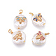 Natural Cultured Freshwater Pearl Pendants PEAR-E013-15-1