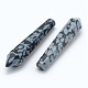 Perles pointues d'obsidienne naturelle en flocon de neige G-E490-E16-2