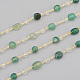Handmade Natural Green Agate Beaded Chains CHC-I031-11G-4