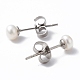 Natural Pearl Ear Studs EJEW-P223-01A-P03-2
