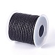 編み紐  革のアクセサリーコード  ジュエリーDIY製版材料  スプールで  ブラック  3.3mm  10ヤード/ロール WL-I005-A11-2