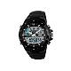 メンズスポーツウォッチ  デジタル時計  LEDウォッチ  防水  電子腕時計  PU樹脂ストラップステンレスクラスプ  ブラック  207mm WACH-BB17445-2-1