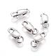 Platinum Plated Sterling Silver Lobster Claw Clasps STER-K014-H154-10mm-P-1