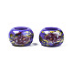 Perles rondelles acryliques opaques imprimées de fleurs SACR-S305-27-G03-2