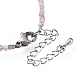Bracelets en perles de quartz fraise naturelles BJEW-JB04555-05-3