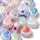 32 pièces 4 couleurs placage uv arc-en-ciel perles acryliques irisées OACR-YW0001-32B-2