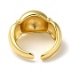 Rack Plating Brass Open Cuff Rings for Women RJEW-M162-15G-3