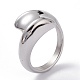 ユニセックス304ステンレススチールフィンガー指輪  ステンレス鋼色  サイズ7  3.5~16.5mm  内径：17.3mm RJEW-K233-09B-P-3