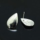 Teardrop Shaped Brass Stud Earring Findings KK-O042-02-2