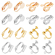 HOBBIESAY 32Pcs 8 Styles Brass Clip on Earring Finding Round Flat Back Tray Earring Clips Converters Non Pierced Earrings Clip-on Earrings Converter Comp1nts for DIY Earring Jewelry Making KK-HY0001-04-1