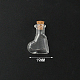 ミニ高ホウケイ酸ガラス ボトル ビーズ容器  ウィッシングボトル  コルク栓付き  ハート  透明  2.4x1.9cm BOTT-PW0001-261B-1