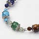 Bracelets de perles de pierres précieuses naturelles et synthétiques X-BJEW-P065-11-2