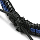 5Pcs 5 Style Adjustable Braided Imitation Leather Cord Bracelet Set with Waxed Cord for Men BJEW-F458-11-5
