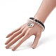 2pcs 2 bracelets extensibles en perles rondes en verre de couleur BJEW-JB09092-01-3