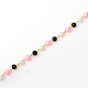 Chaînes en perles de verre rondes manuelles pour fabrication de bracelets et colliers AJEW-JB00064-03-2