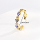 Brass Micro Pave Cubic Zirconia Cuff Rings BR9134-2-4