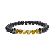 Bracelet extensible en perles rondes avec pierres précieuses naturelles BJEW-JB08648-4