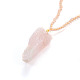 Natural Pink Morganite Pendant Necklaces NJEW-F245-D01-3