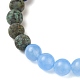 Круглые эластичные браслеты из натуральных и синтетических драгоценных камней BJEW-JB05596-2